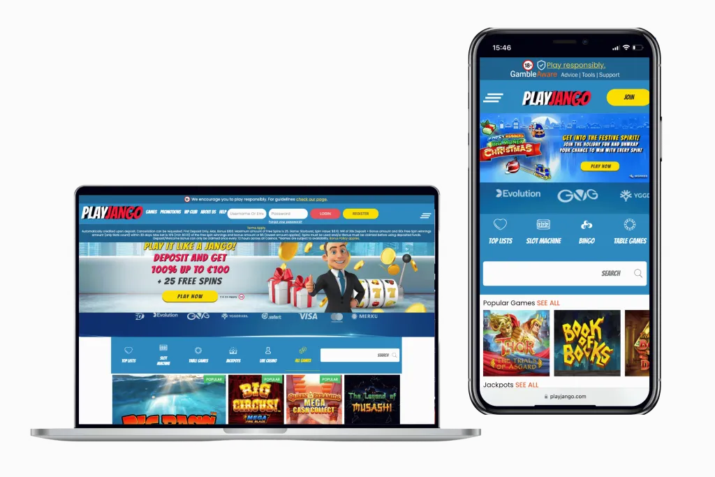 PlayJango Casino App Screenshot